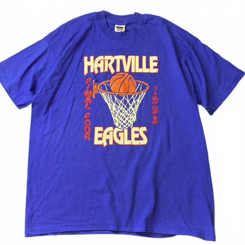 Vintage Hartville Eagles Final Four 1998 Basketball Blue T-Shirt XL USA Sports